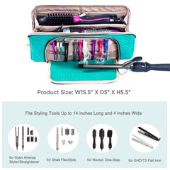 ELCUPA large travel bag heat-resistant mat protects surfaces during styling.