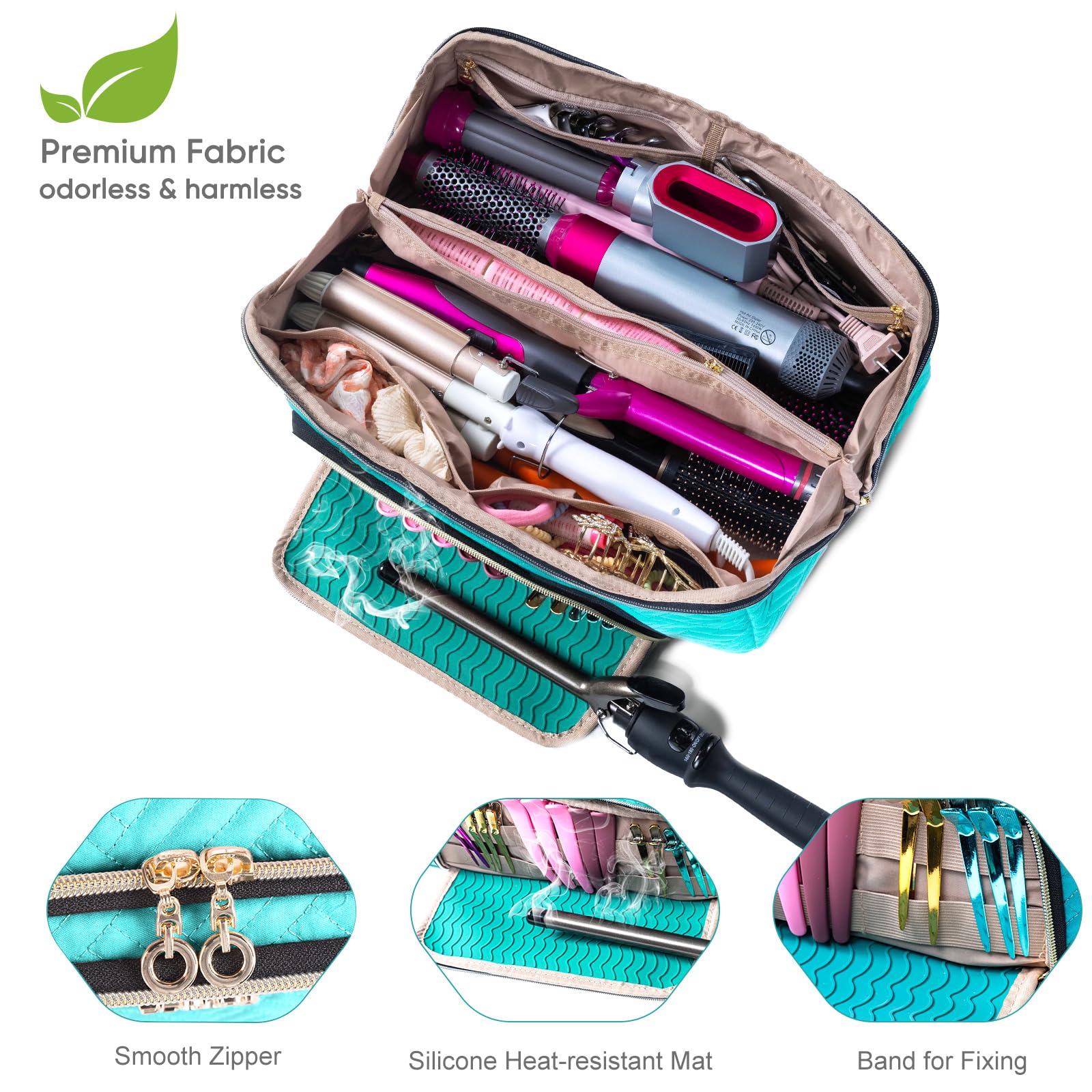 ELCUPA large travel bag interior zipper pocket keeps accessories organized.