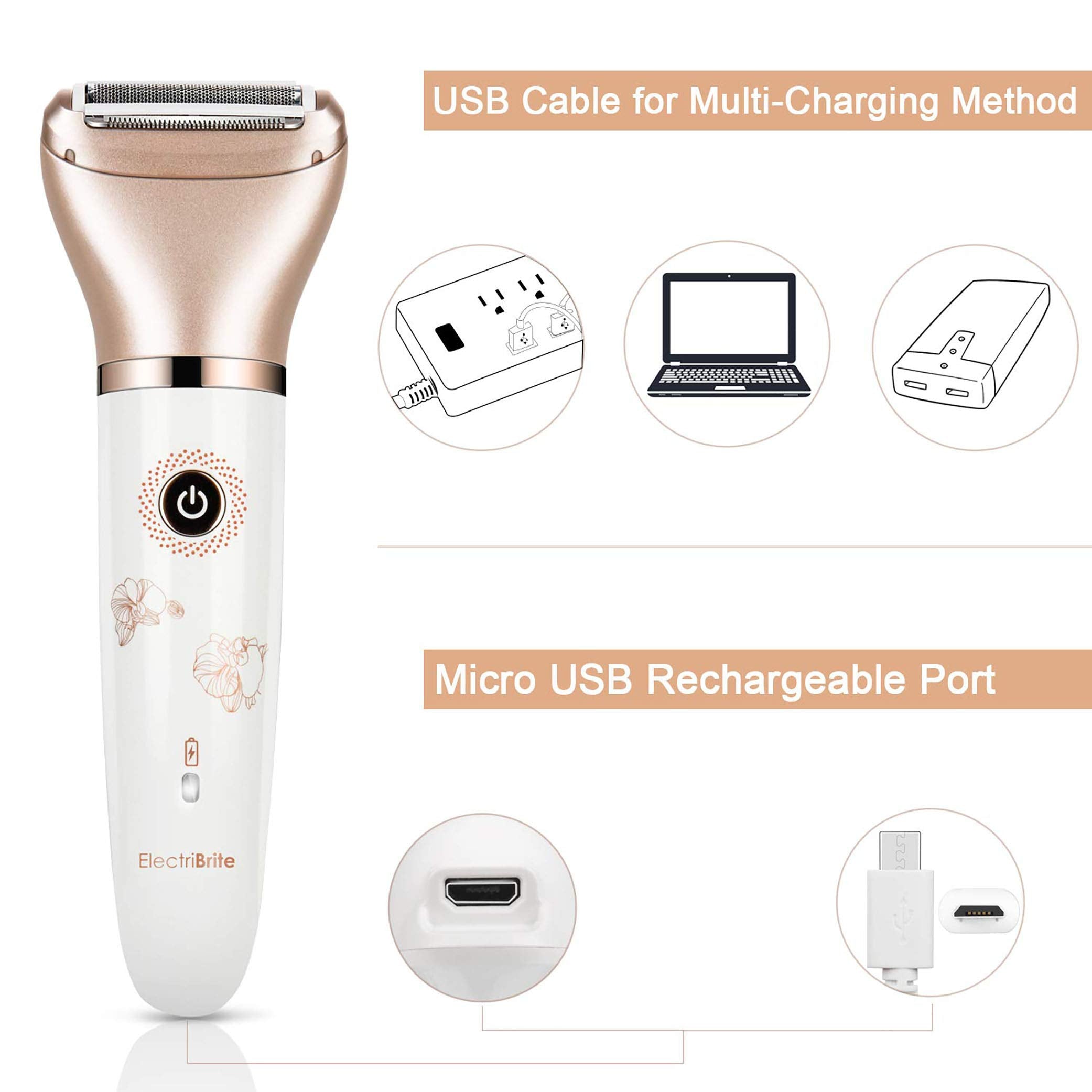 ElectriBrite portable travel razor fits in compact bag for smooth skin anywhere