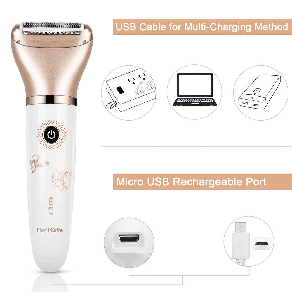 ElectriBrite portable travel razor fits in compact bag for smooth skin anywhere