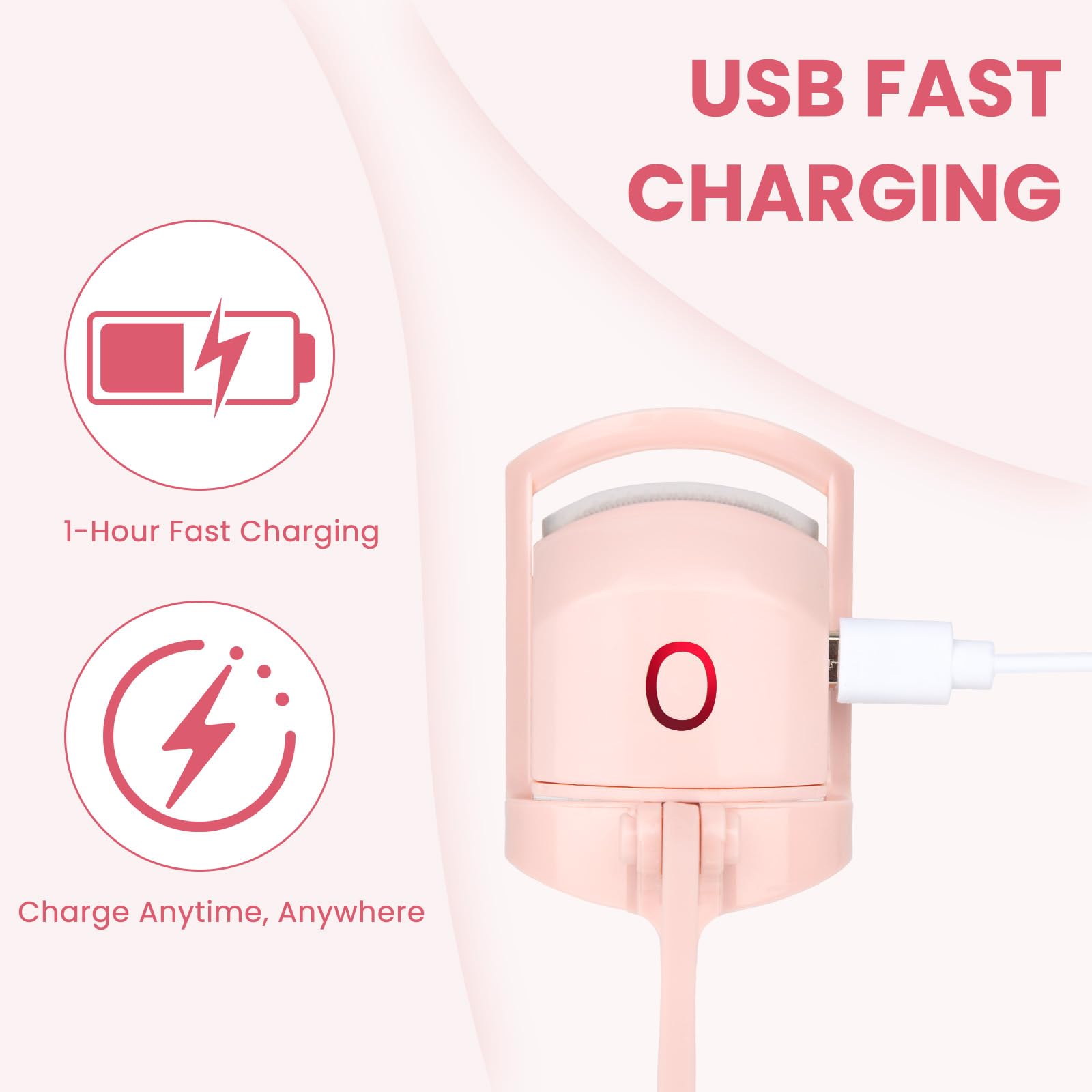 Electric heated eyelash curler anti-scald silicone for safe curl.