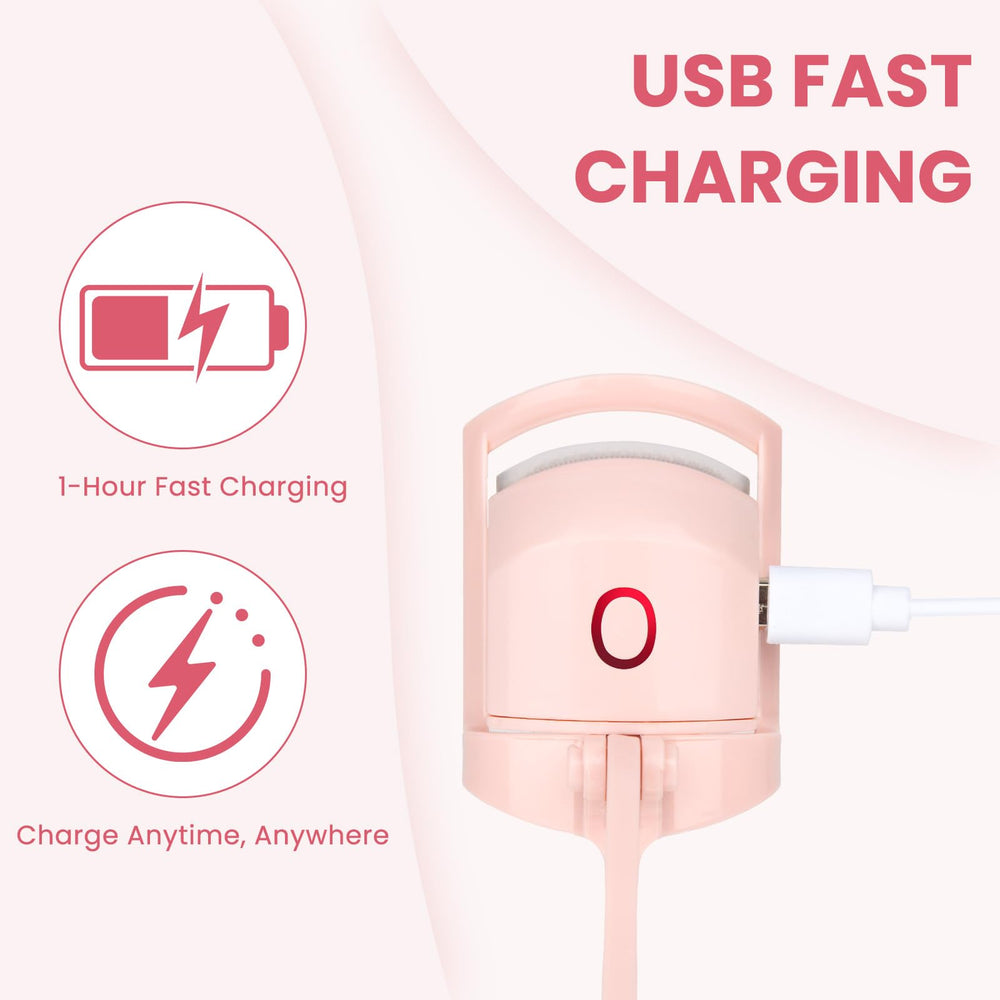 Electric heated eyelash curler anti-scald silicone for safe curl.