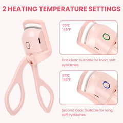 Electric heated eyelash curler USB rechargeable—charge anywhere.