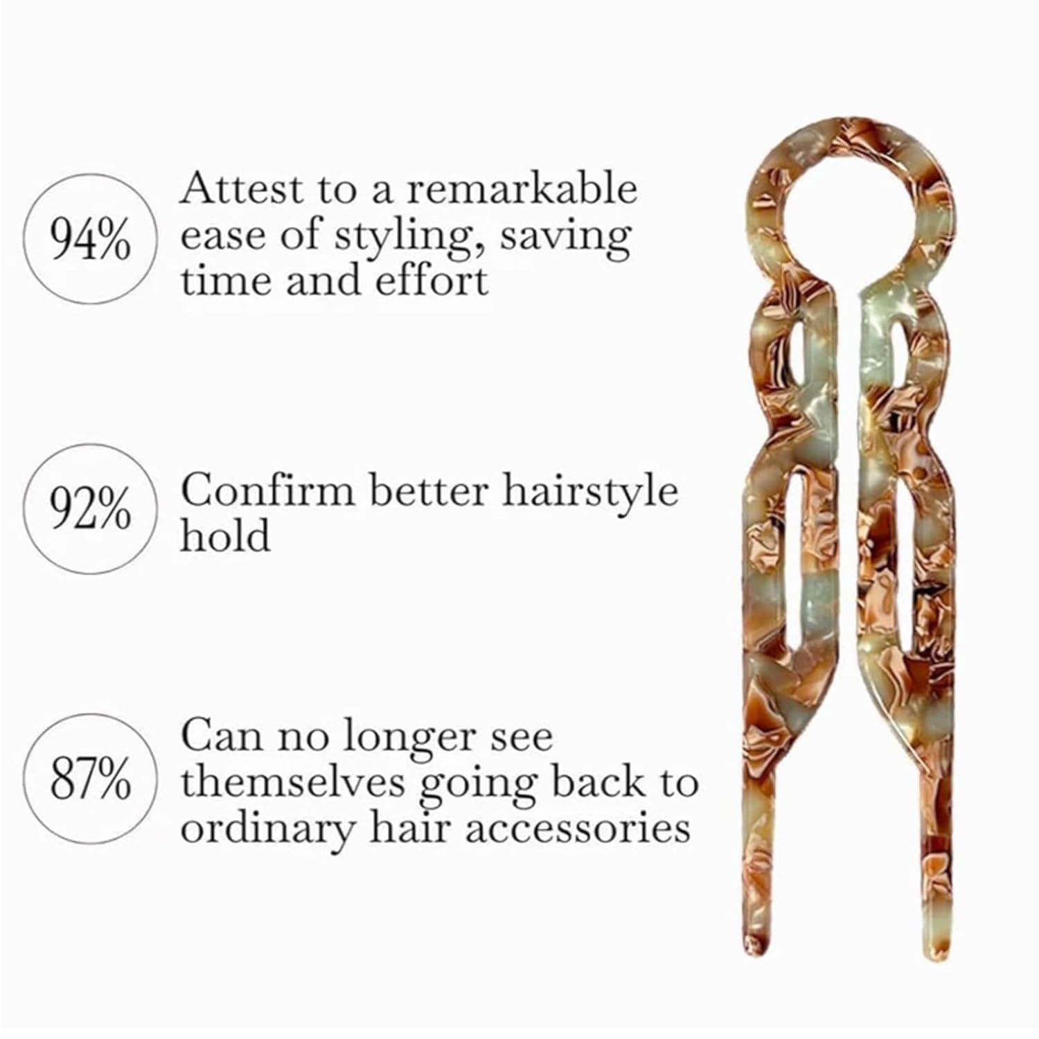 Elefutura Prestige hair pin texture design adds retro elegance to updos.