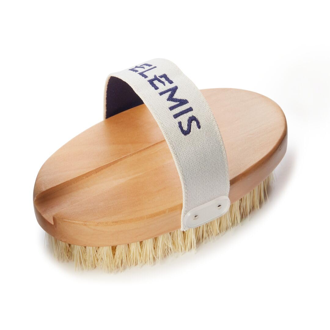 Elemis Body Detox Skin Brush bathroom-setup in a modern bathroom for self-care routine.