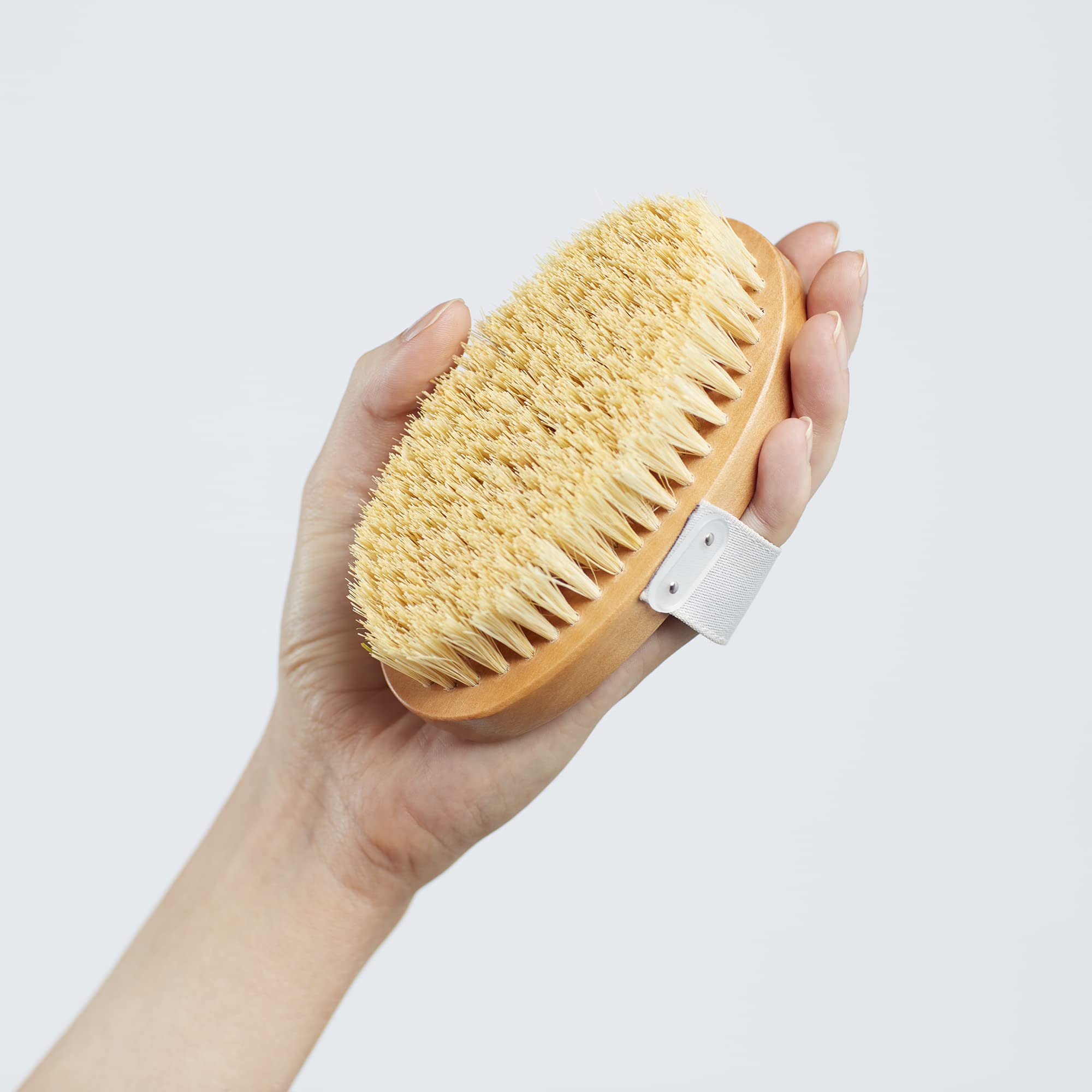 Elemis Body Detox Skin Brush close-up of natural cactus bristles for gentle exfoliation.