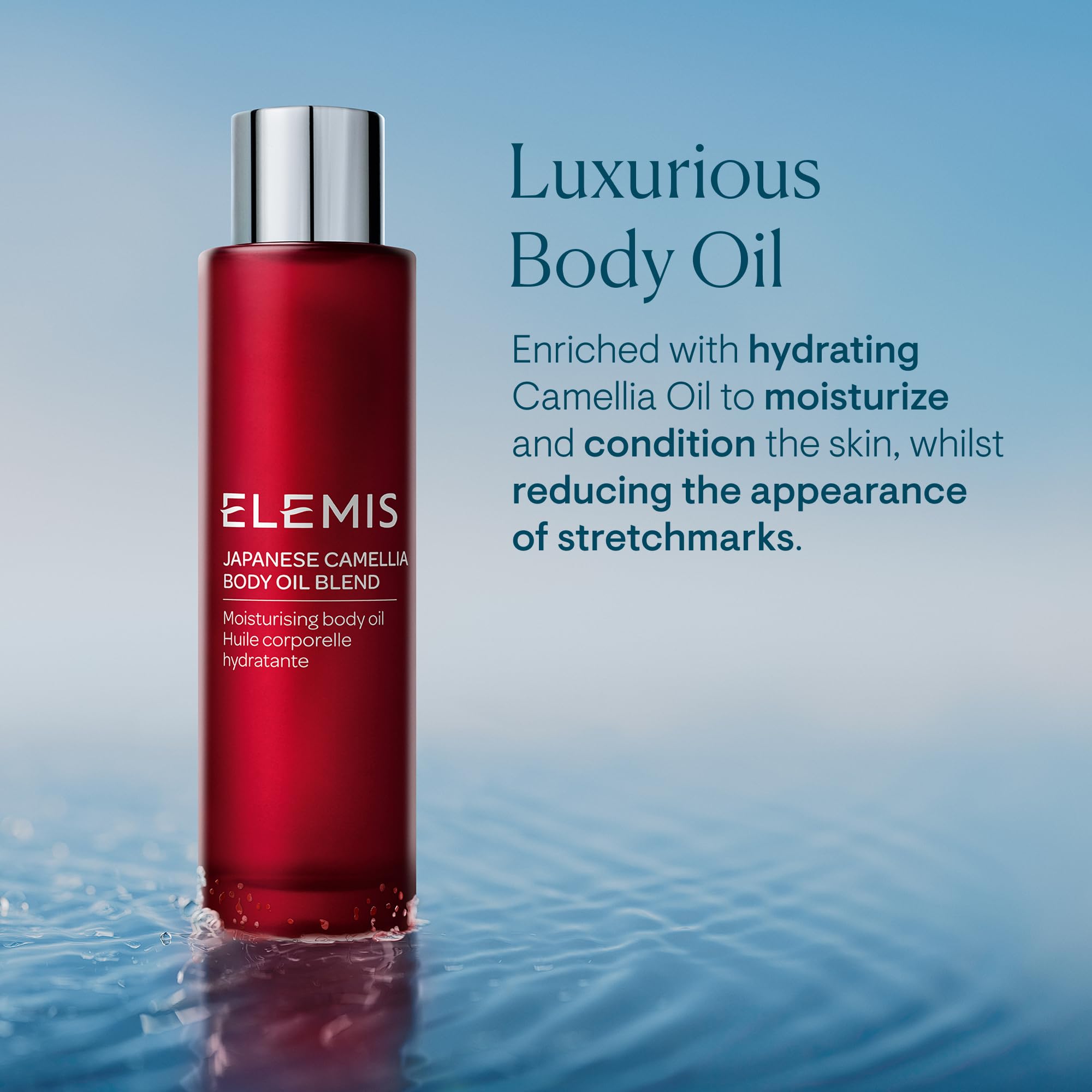ELEMIS Camellia oil pour demonstrates easy rub in application