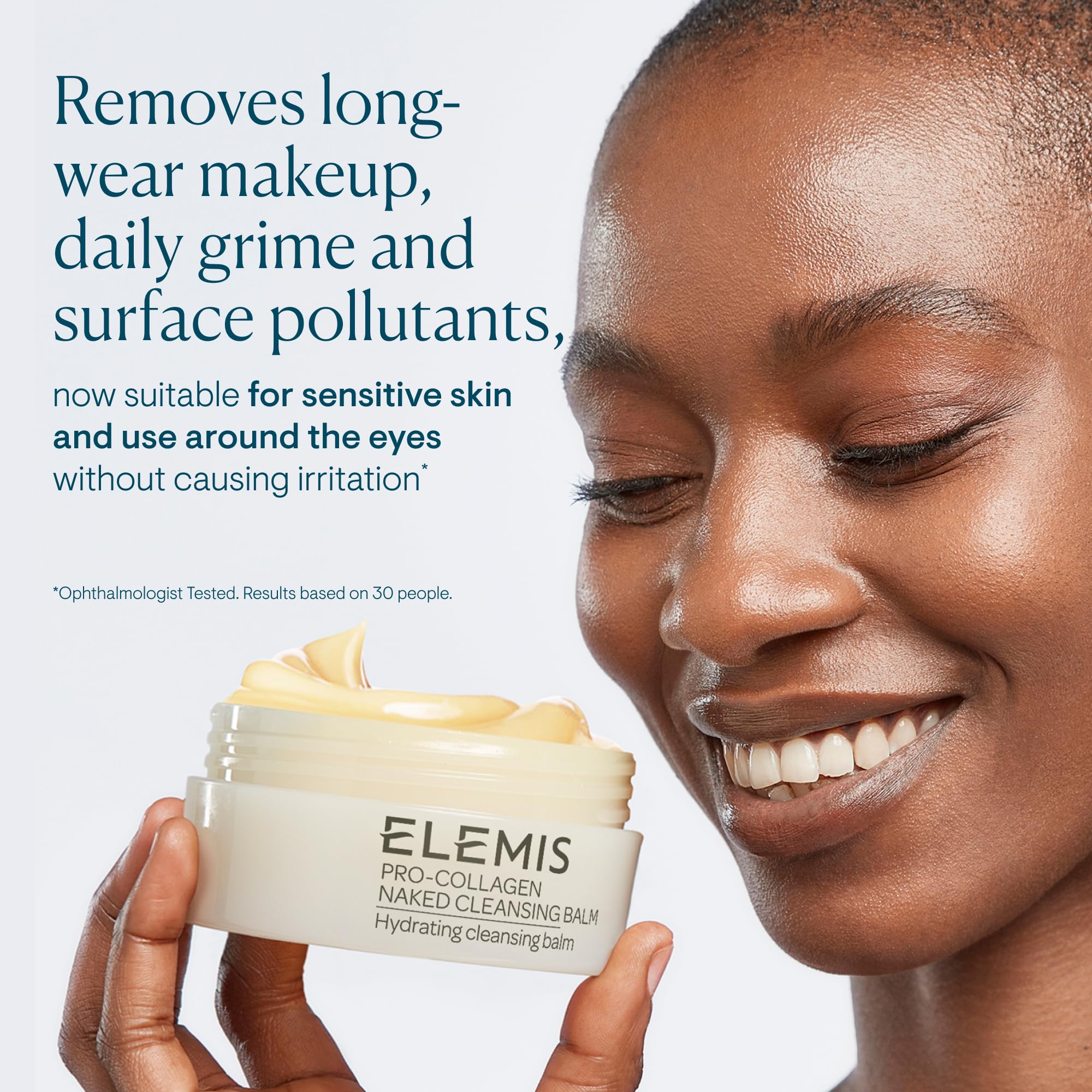 ELEMIS waterproof makeup remover action removing mascara without irritation
