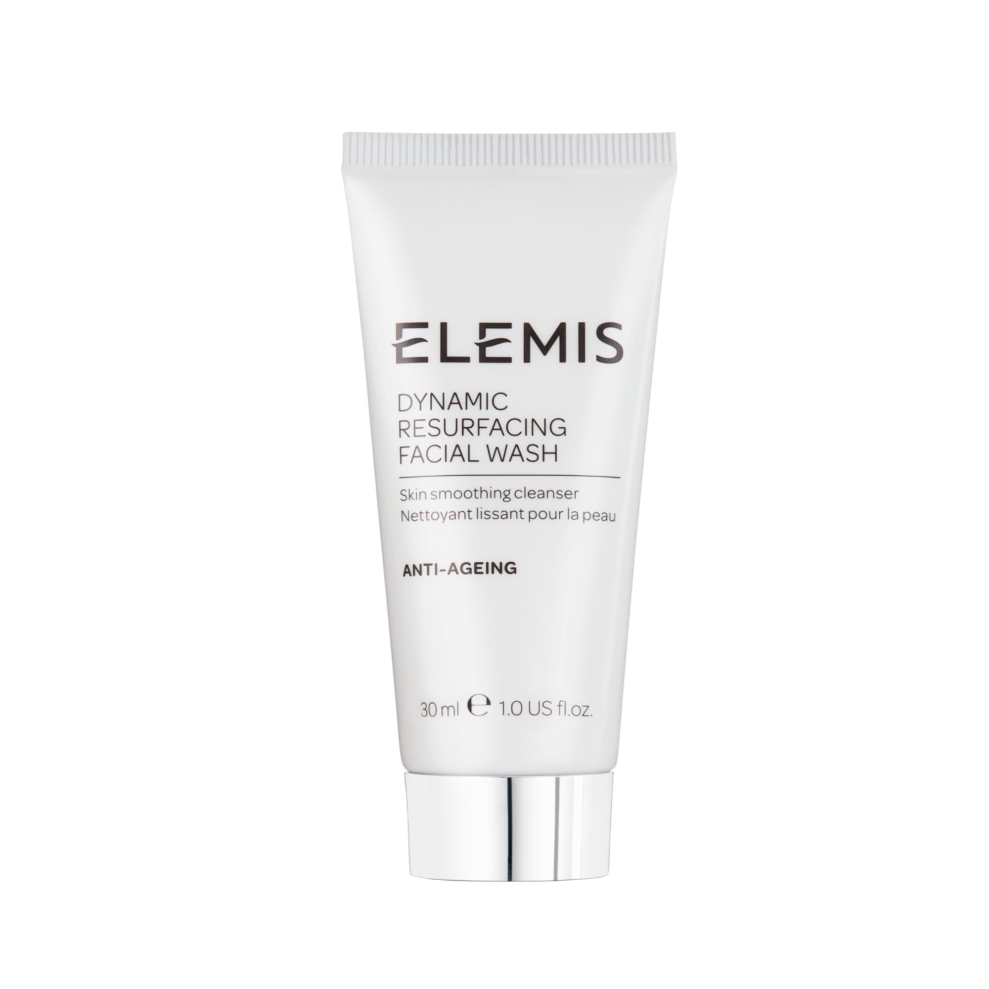 ELEMIS Dynamic Resurfacing Facial Wash travel-size bottle for on-the-go cleansing and refreshed skin.
