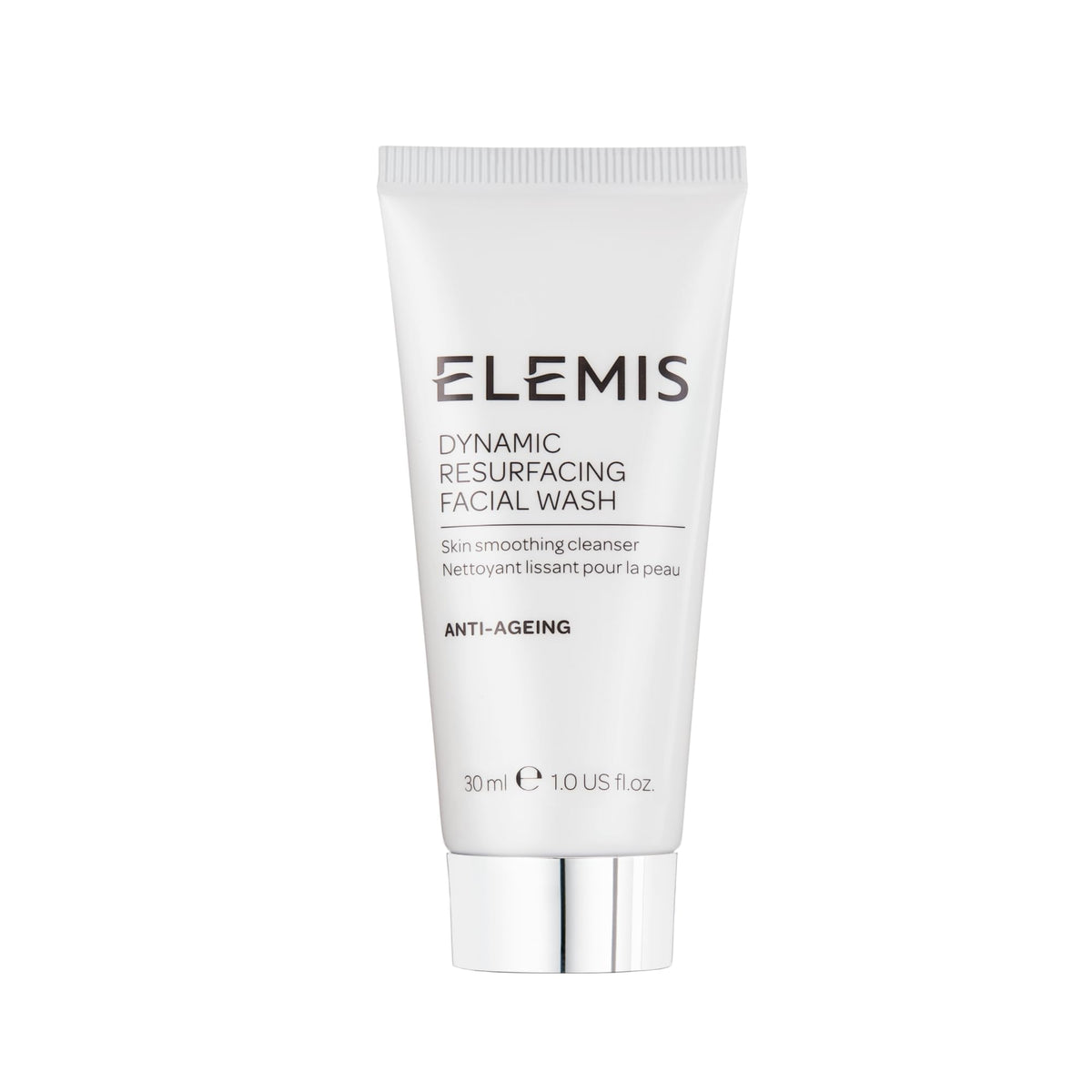 ELEMIS Dynamic Resurfacing Facial Wash travel-size bottle for on-the-go cleansing and refreshed skin.