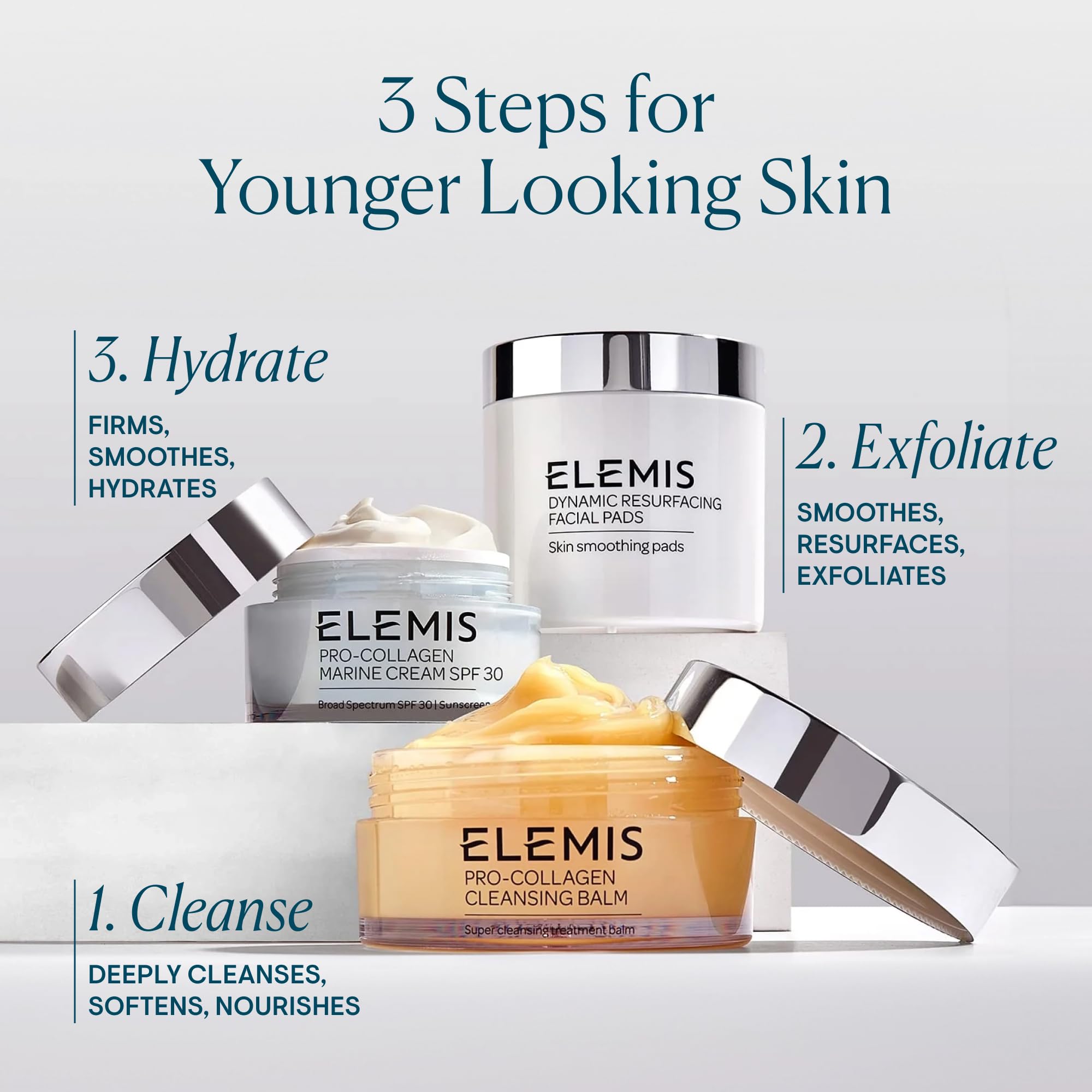 ELEMIS Dynamic Resurfacing Pad after cleansing demonstrates circular motion application.