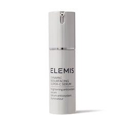 ELEMIS Dynamic Resurfacing Serum bottle shows daily brightening and antioxidant protection