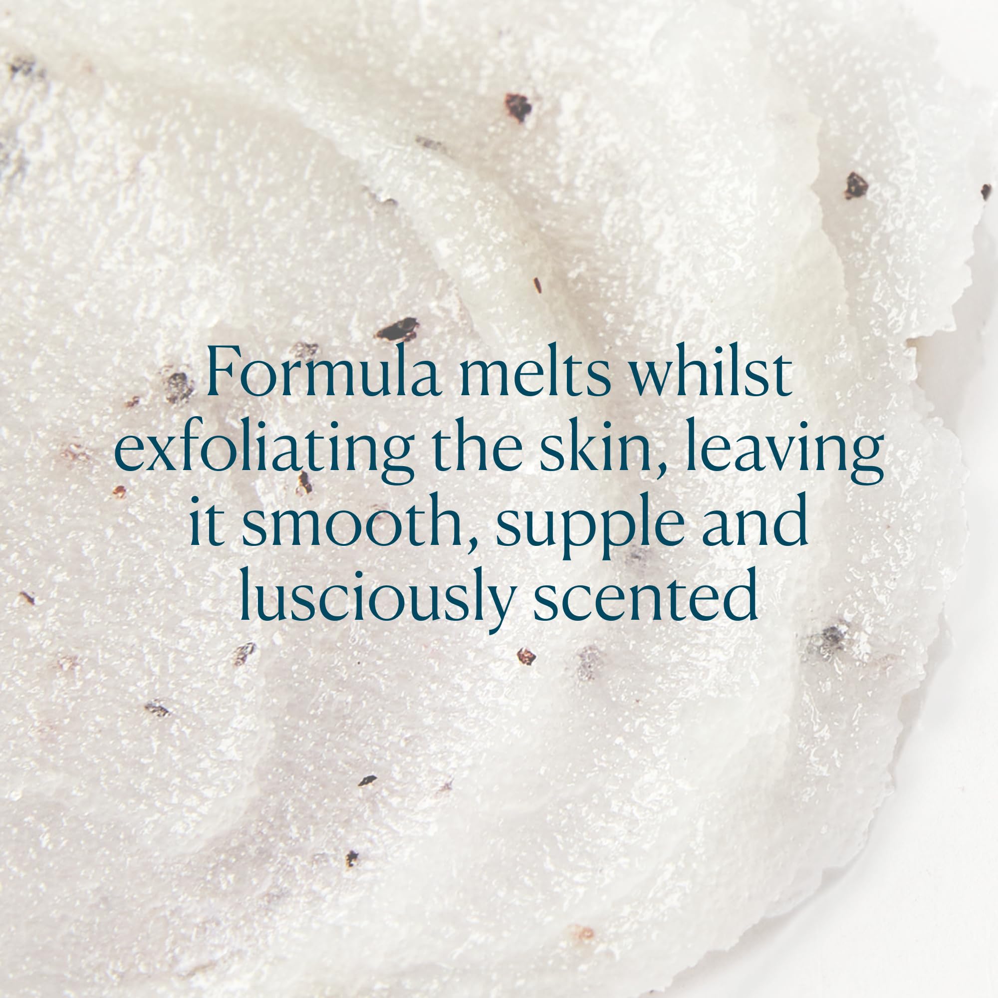 Elemis Frangipani Monoi Salt Glow hibiscus and salt particles in scrub mix.