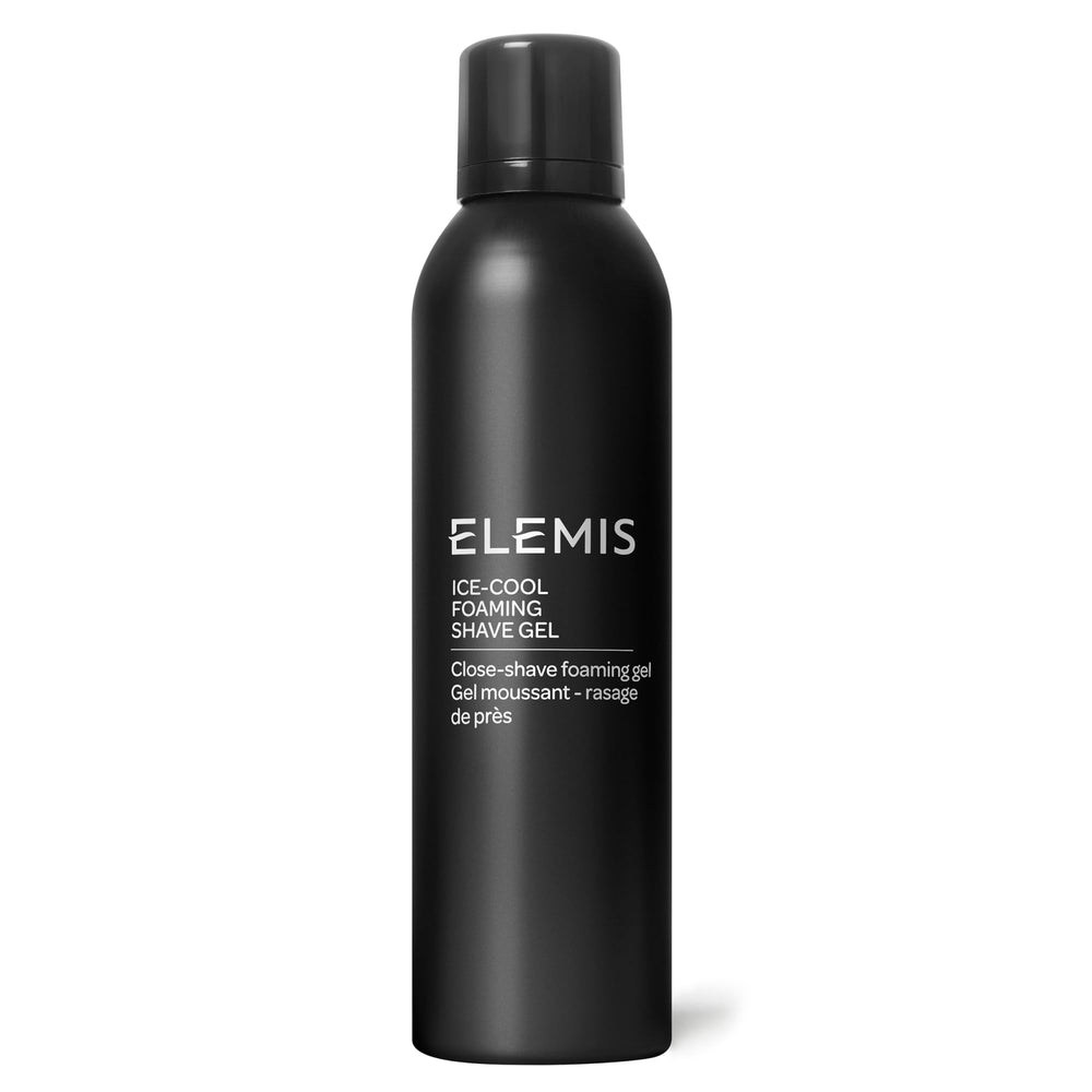 ELEMIS Ice Cool Foaming Shave Gel bottle offers refreshing cooling shave prep.
