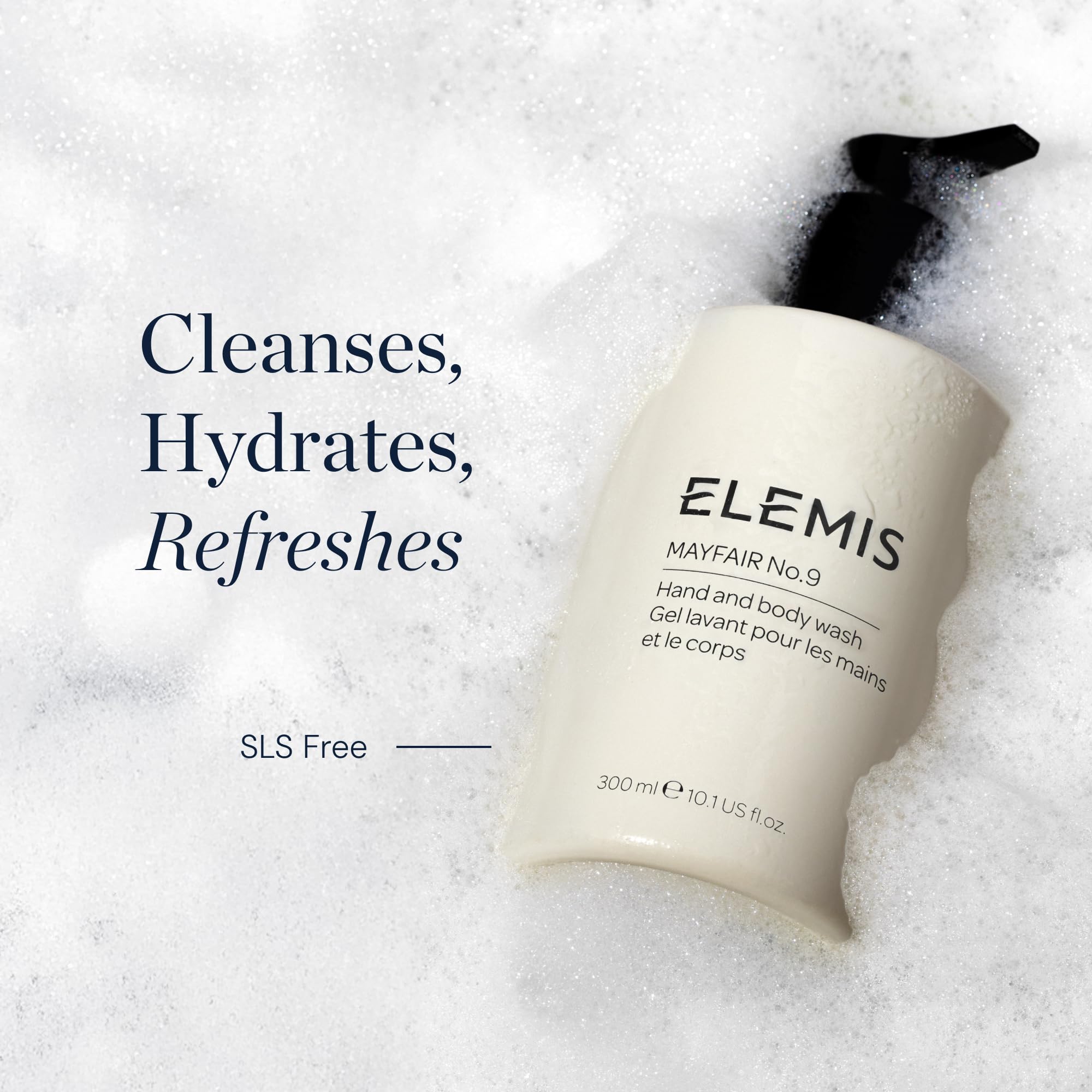 ELEMIS Mayfair No.9 bottle-top pump enables easy, mess-free dispensing for daily use