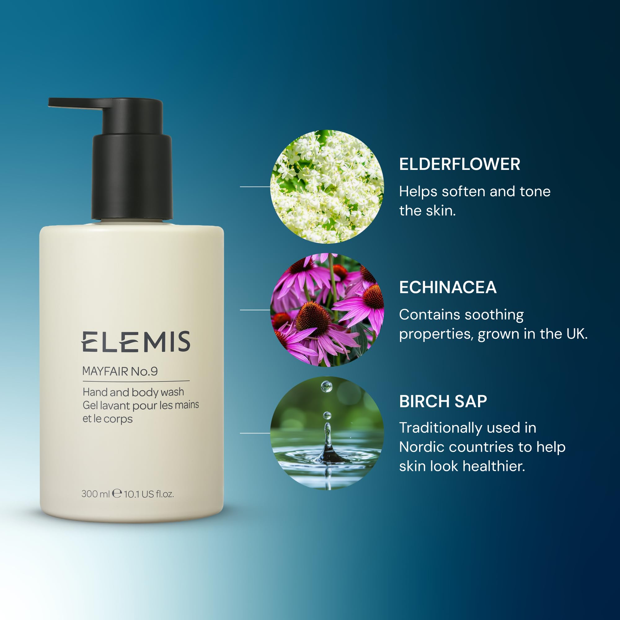 ELEMIS Mayfair No.9 hands close-up showing hydrated skin after wash