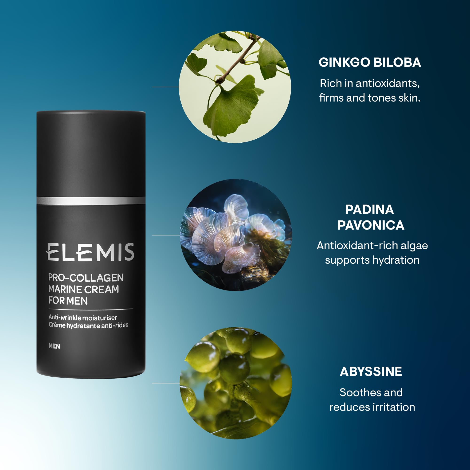Elemis Men Pro-Collagen Marine Cream in morning routine context.