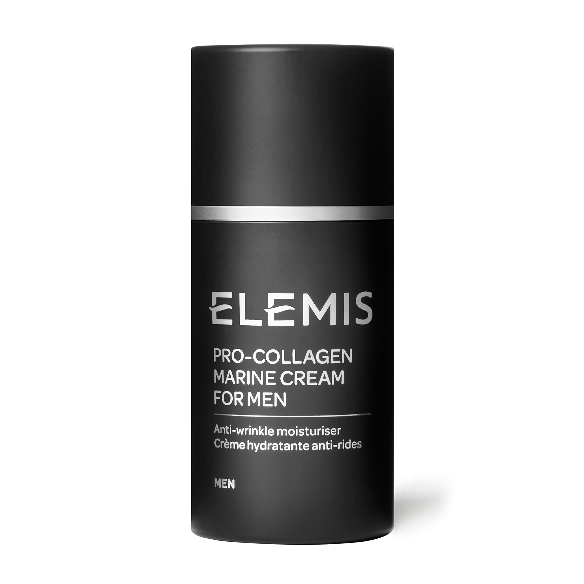 Elemis Men Pro-Collagen Marine Cream tube 30ml for daily hydration and anti-aging look.