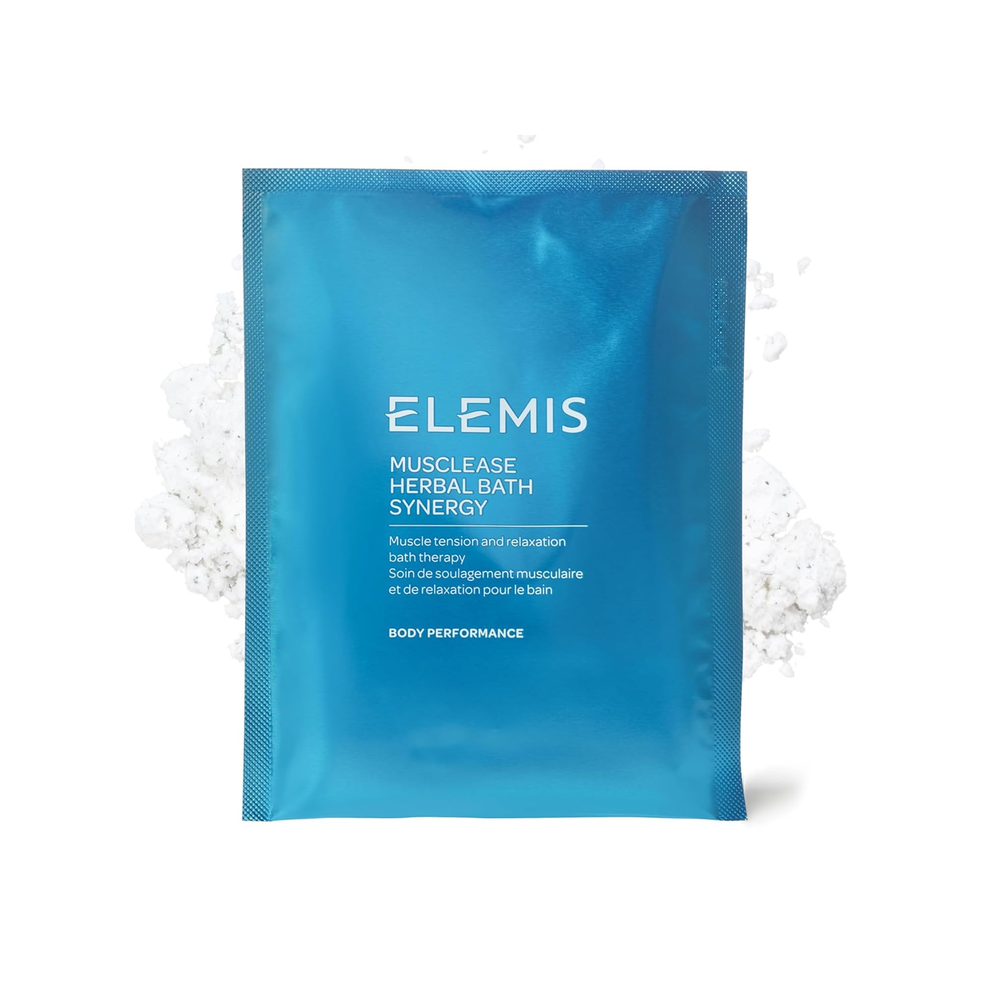 ELEMIS Musclease bath sachets packaging boosts muscle-relief and spa-like appeal.