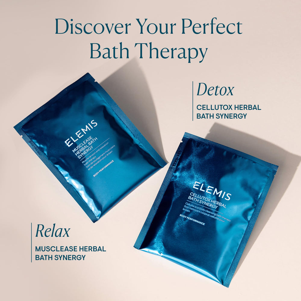 ELEMIS Musclease bath steam scene conveys a pampering, relaxing experience.