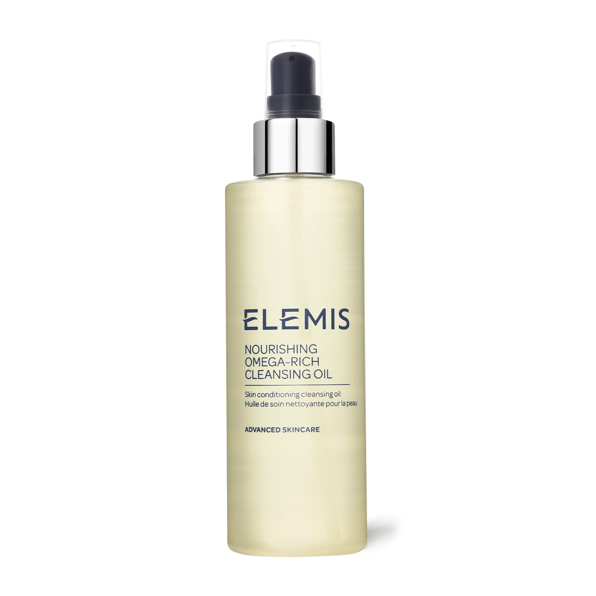 ELEMIS Nourishing Omega-Rich Cleansing Oil bottle highlights a nourishing formula for radiant skin.