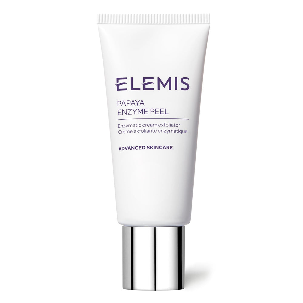 ELEMIS Papaya Enzyme Peel bottle close-up showing gentle exfoliation for radiant skin
