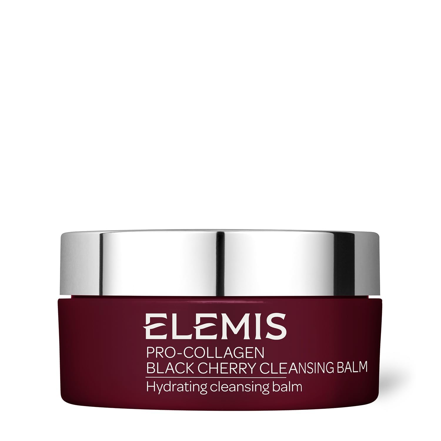 ELEMIS Pro-Collagen Black Cherry Cleansing Balm jar for gentle makeup removal and nourishment.
