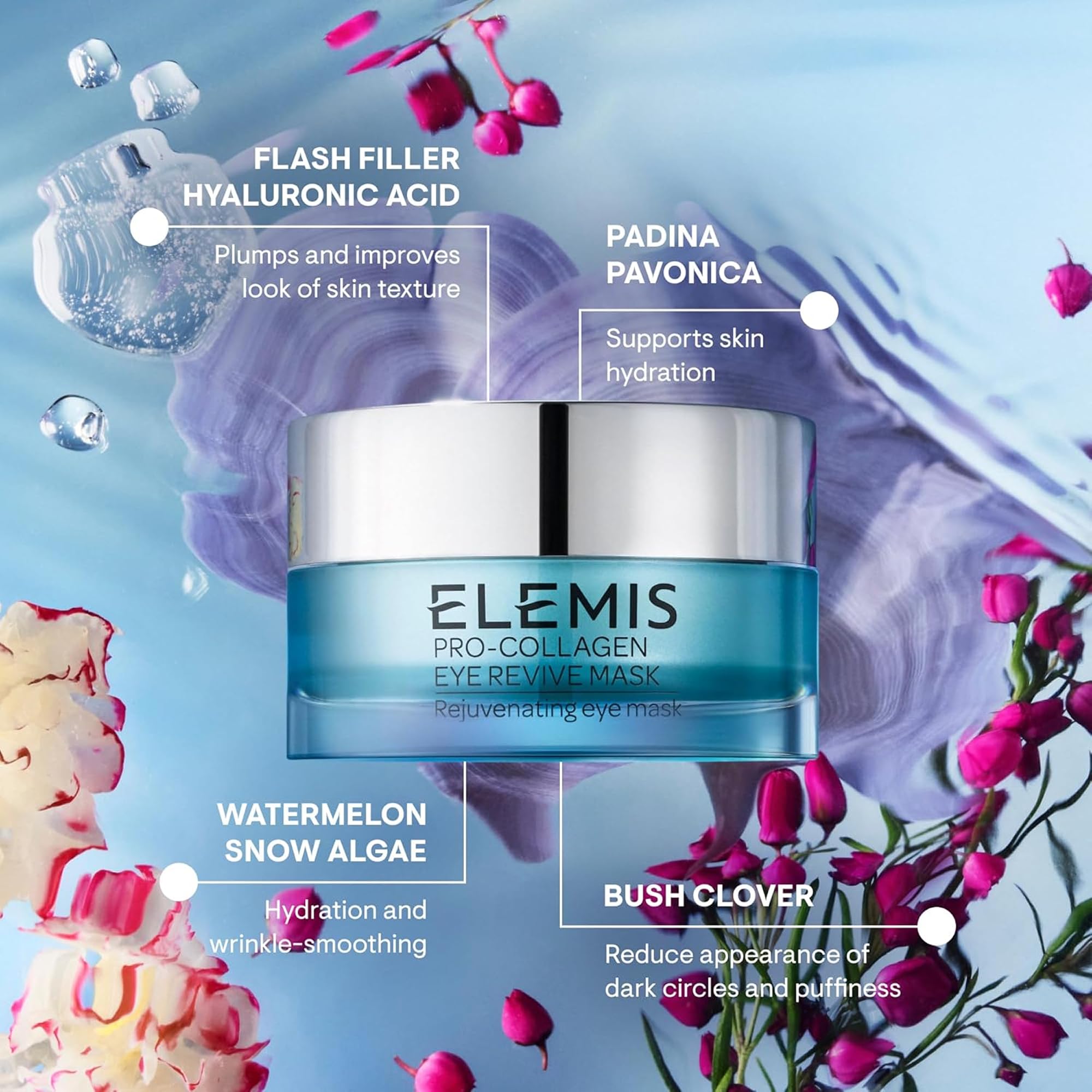 ELEMIS Pro-Collagen Eye Revive Mask packaging showcasing premium skincare.