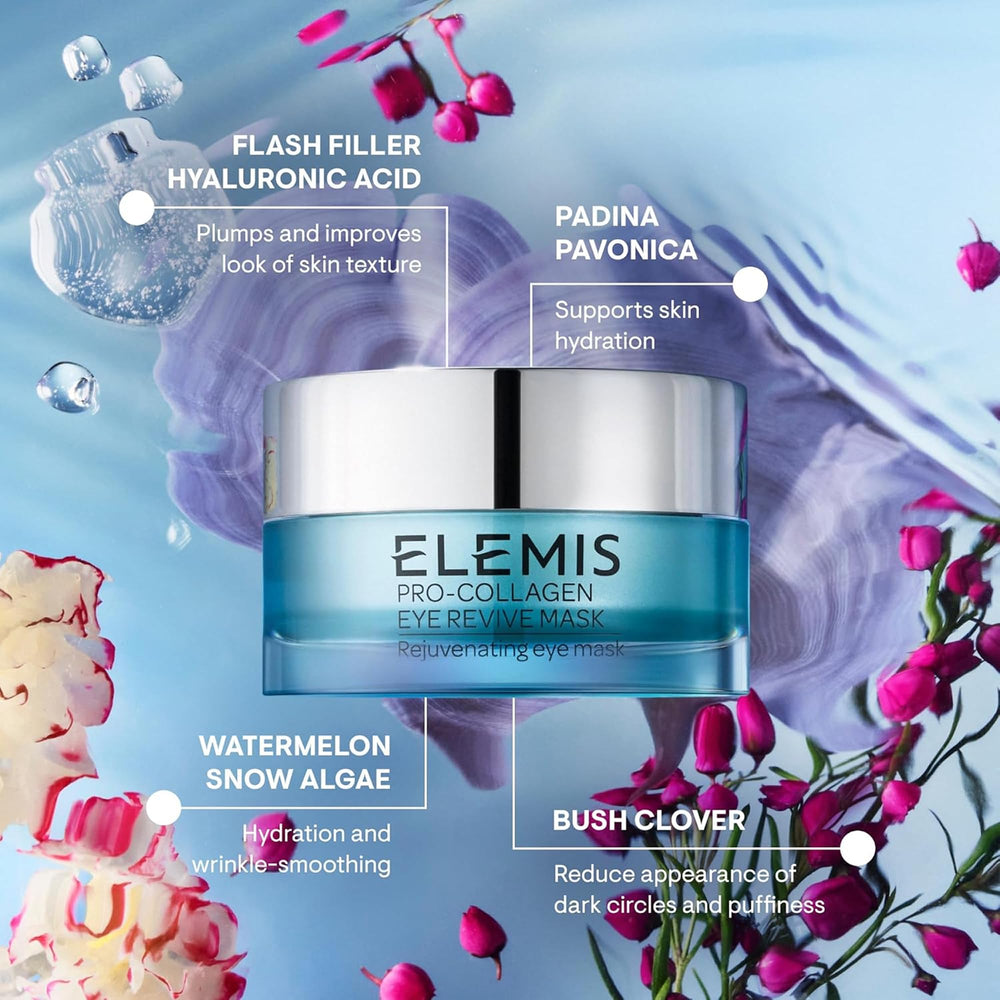 ELEMIS Pro-Collagen Eye Revive Mask packaging showcasing premium skincare.