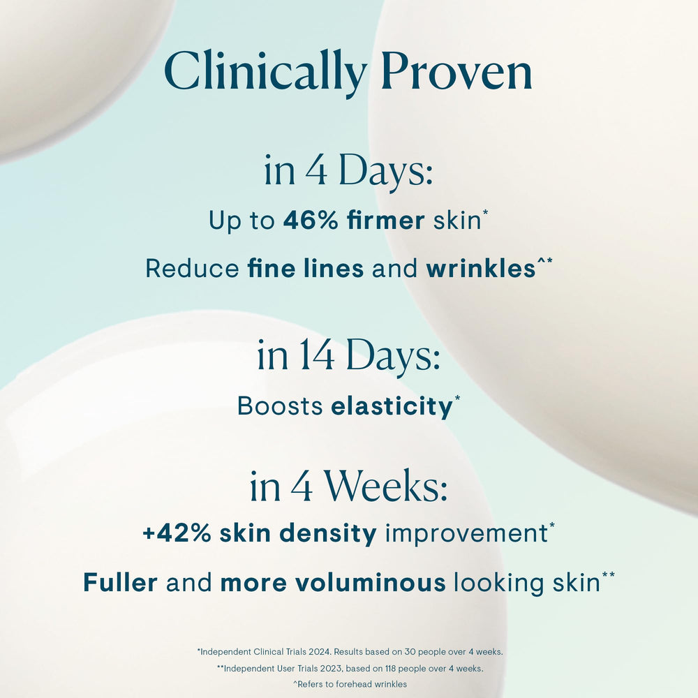 Elemis Pro-Collagen Future Restore Serum on skin for luminous finish.