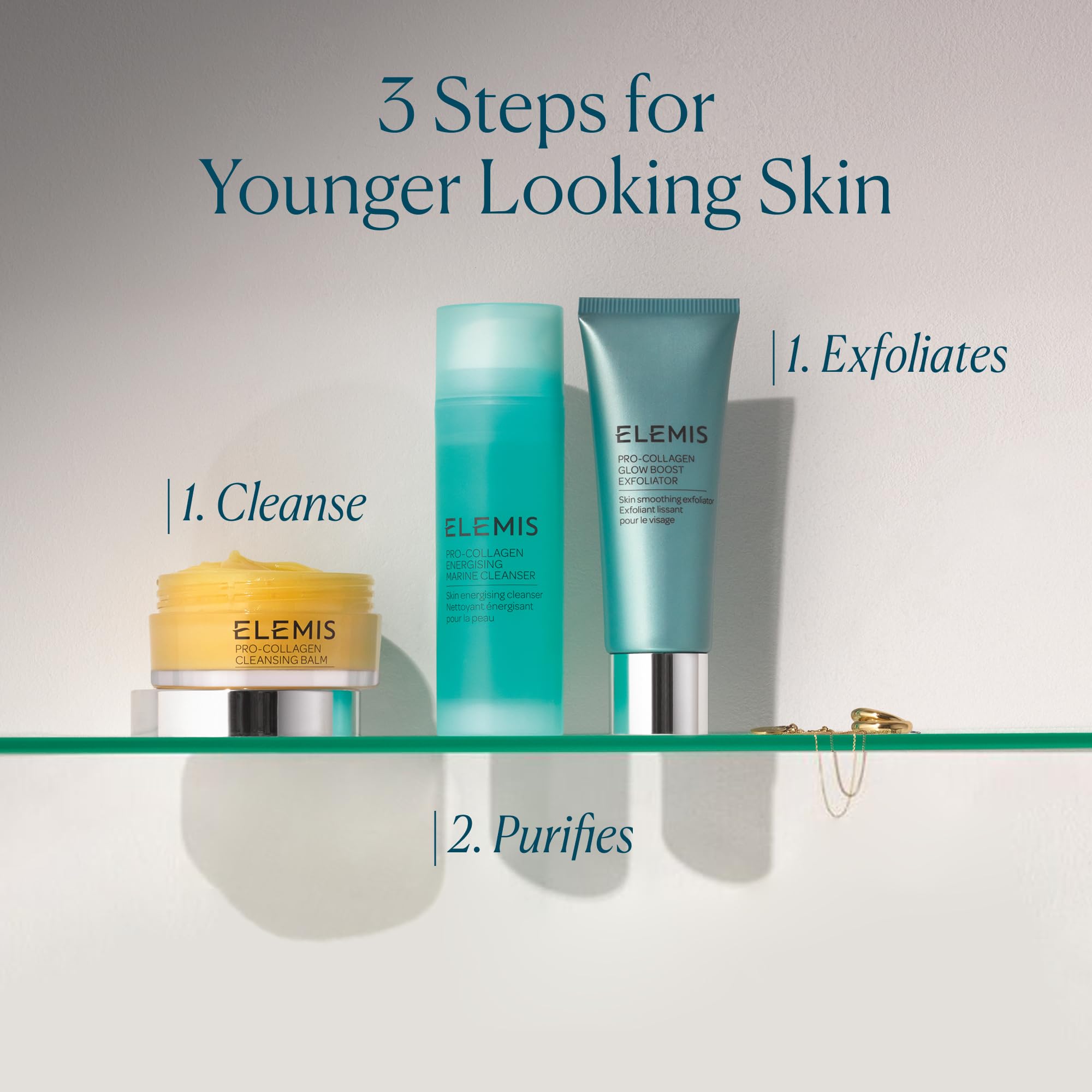 ELEMIS Glow Boost exfoliator on damp skin for a refreshed, smooth feel