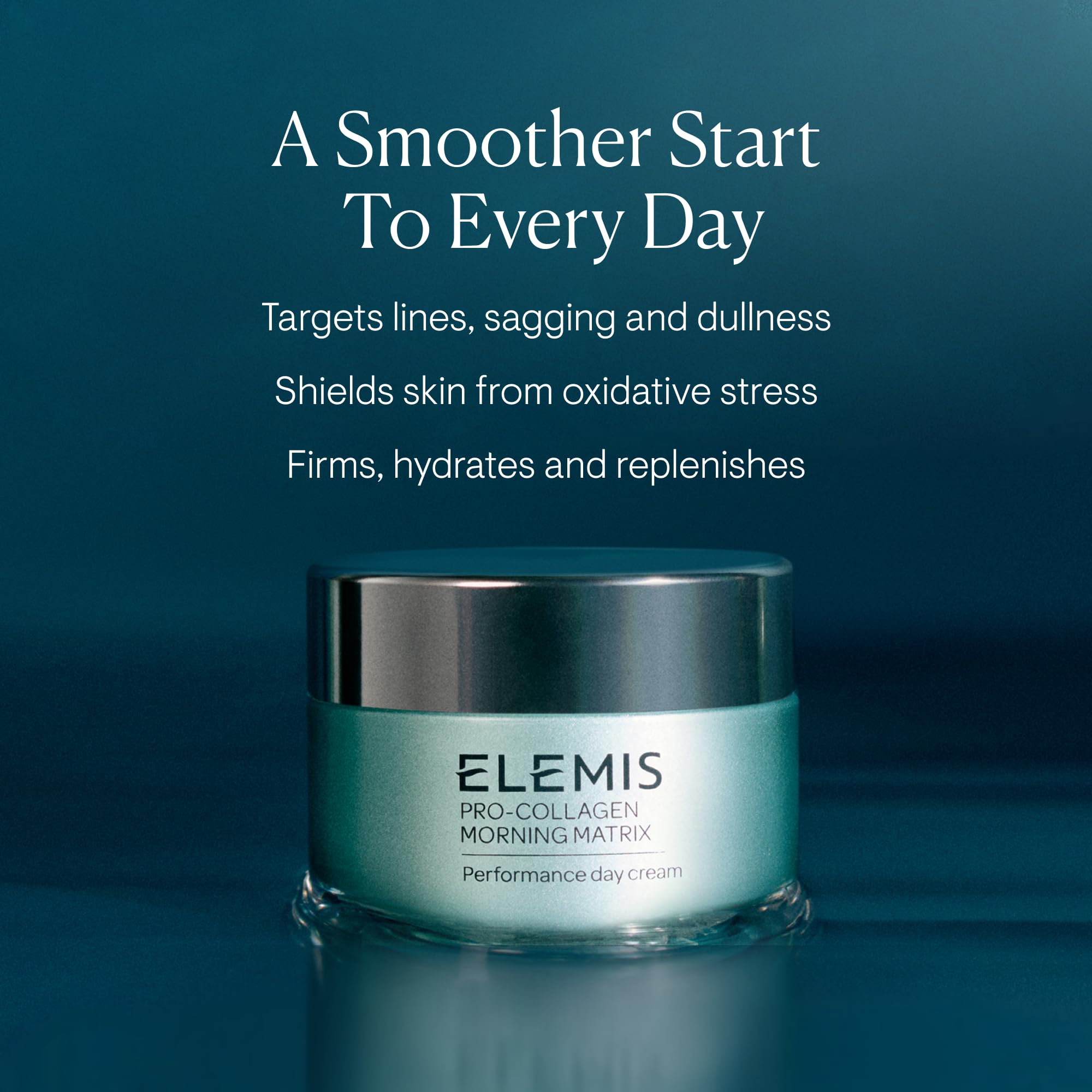ELEMIS Pro-Collagen Morning Matrix pump dispenser, easy morning application.