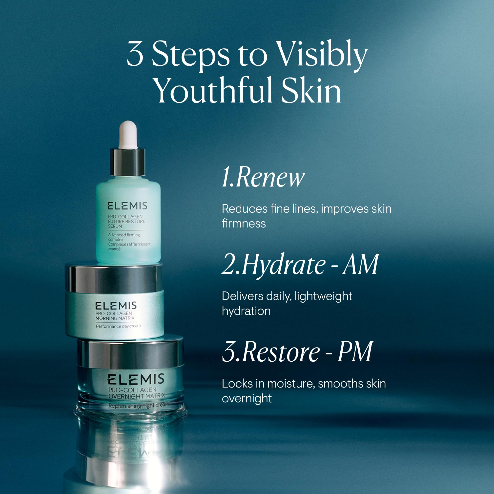 ELEMIS Pro-Collagen Morning Matrix skin-application shot, firmer smoother skin.