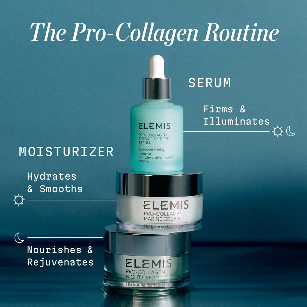ELEMIS Pro-Collagen Night Cream red coral component showcased for elasticity support