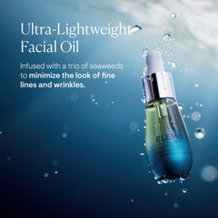Texture close-up of ELEMIS Pro-Collagen Marine Oil shows a silky, fast-absorbing hydration