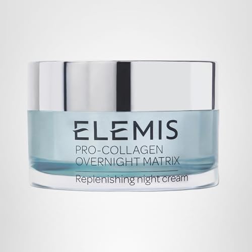 Elemis Pro-Collagen Overnight Matrix label close-up signals premium night care.