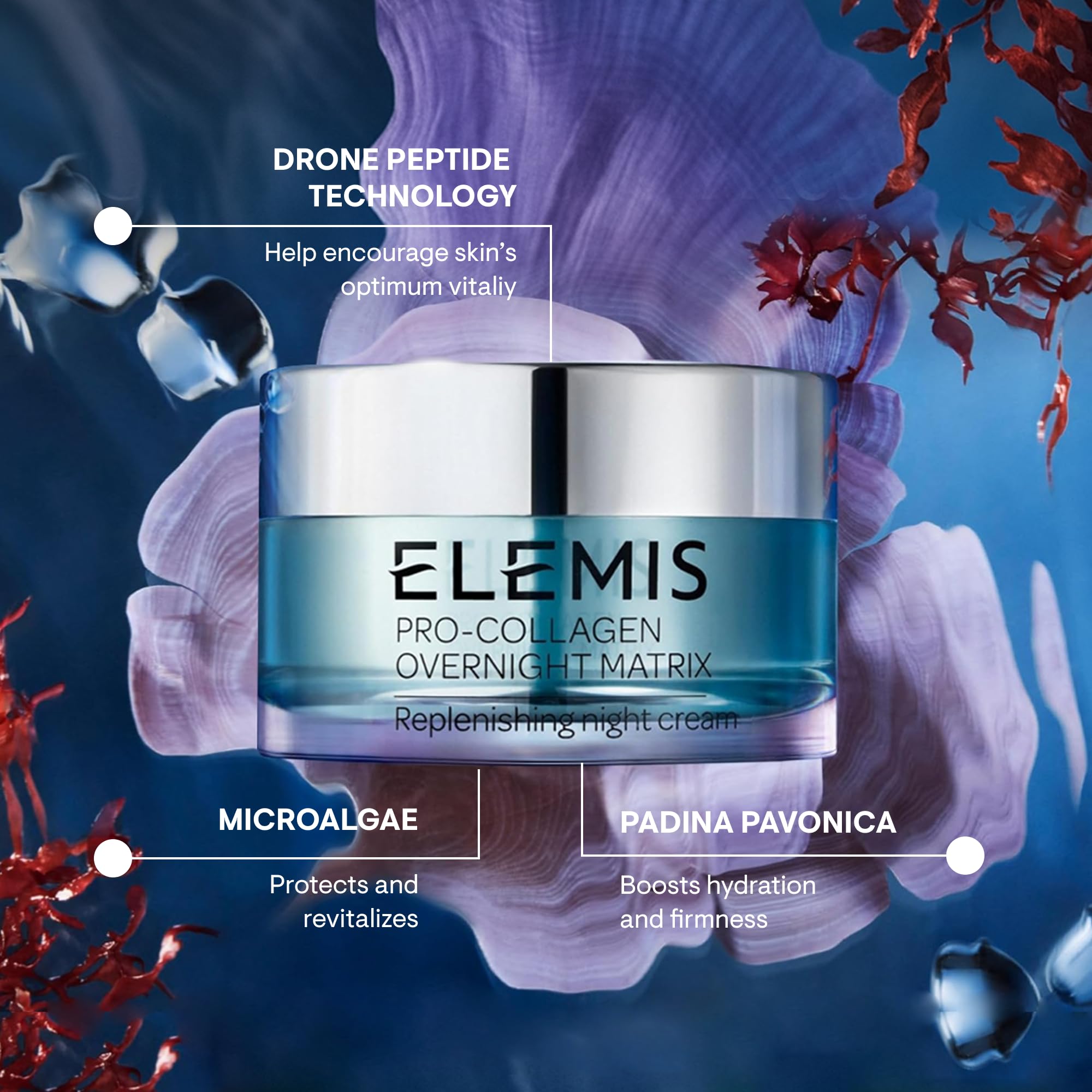 Elemis Pro-Collagen Overnight Matrix packaging ready for luxury night routine.