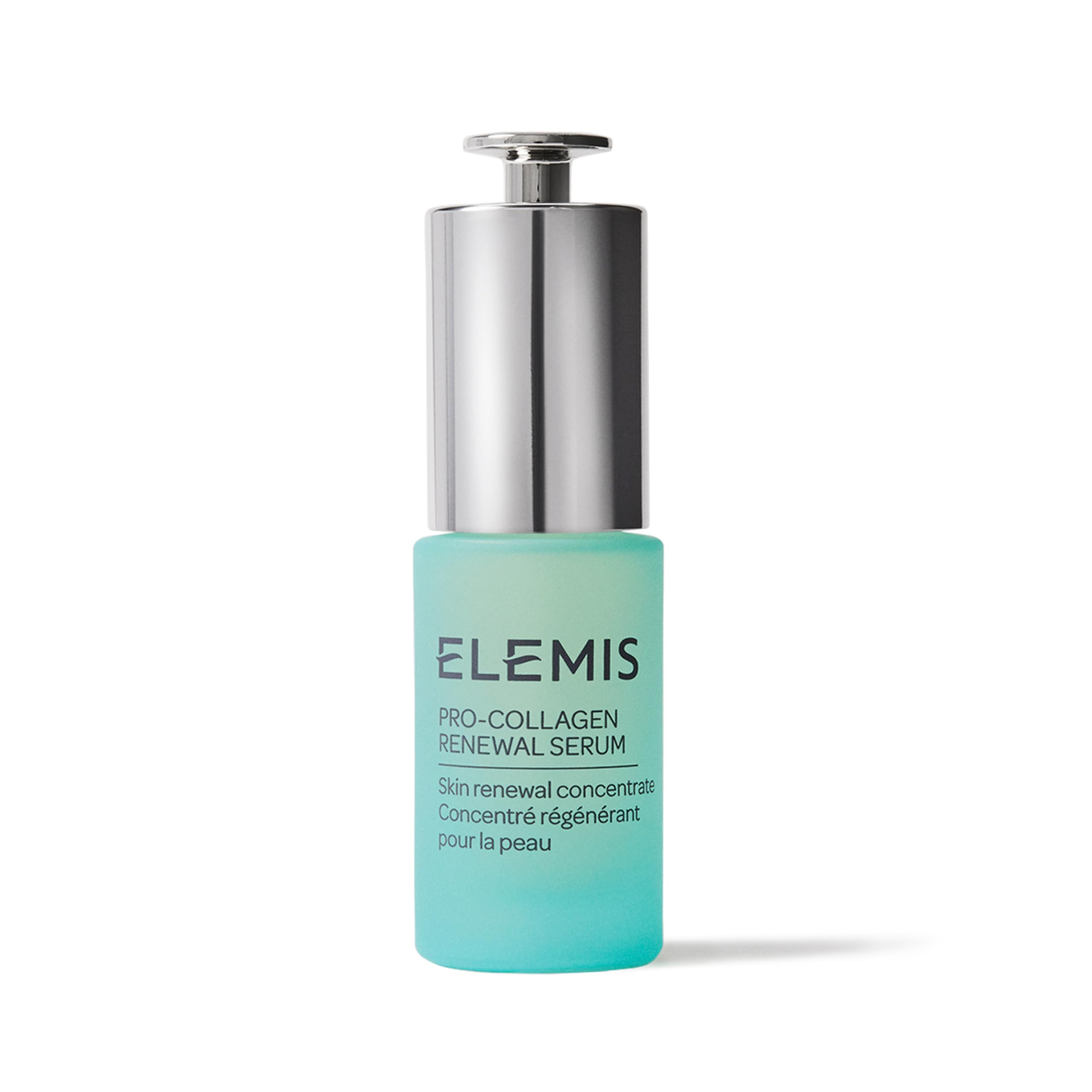 elemis pro-collagen renewal serum bottle on vanity for smoother skin
