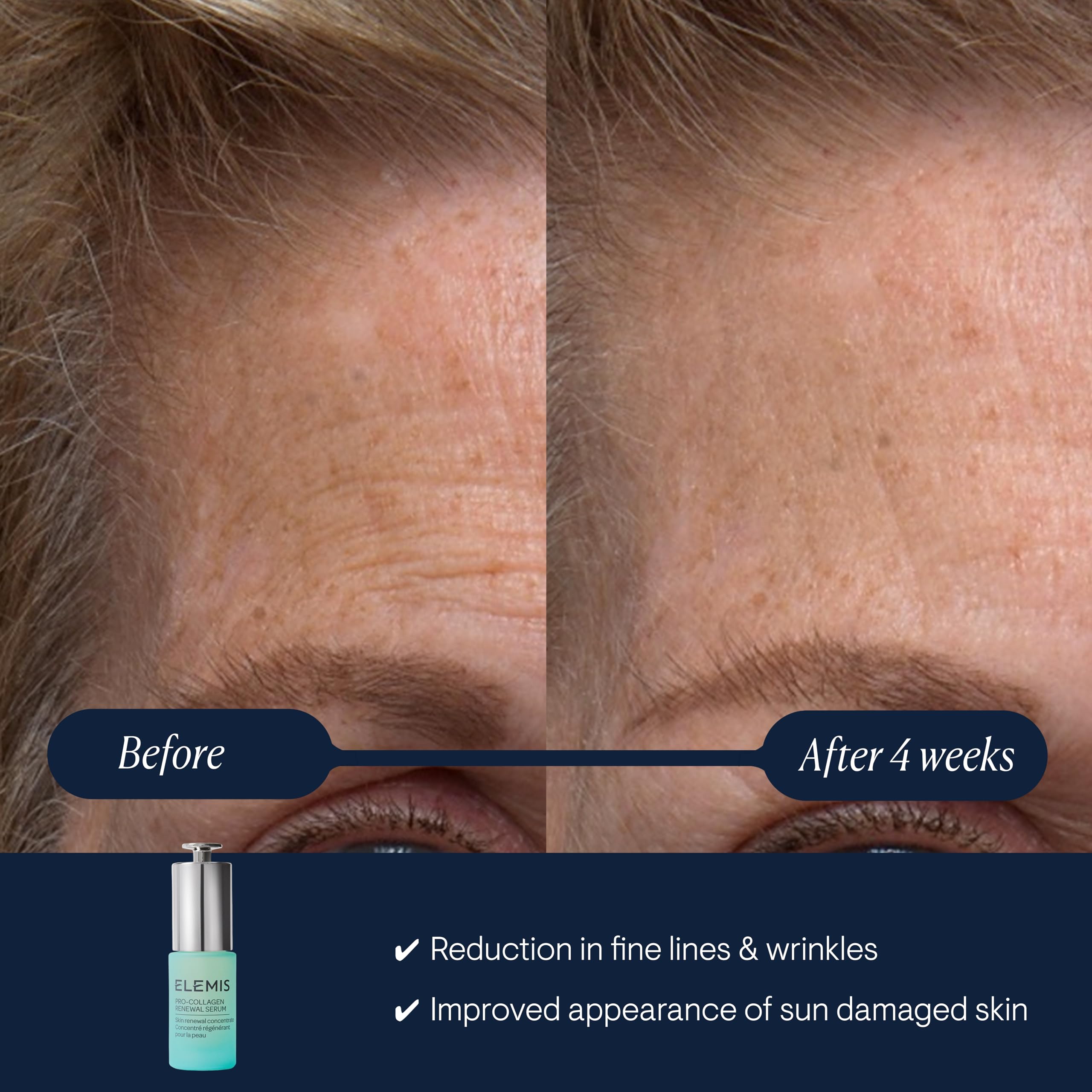 elemis pro-collagen renewal serum texture closeup shows silky, fast-absorbing formula