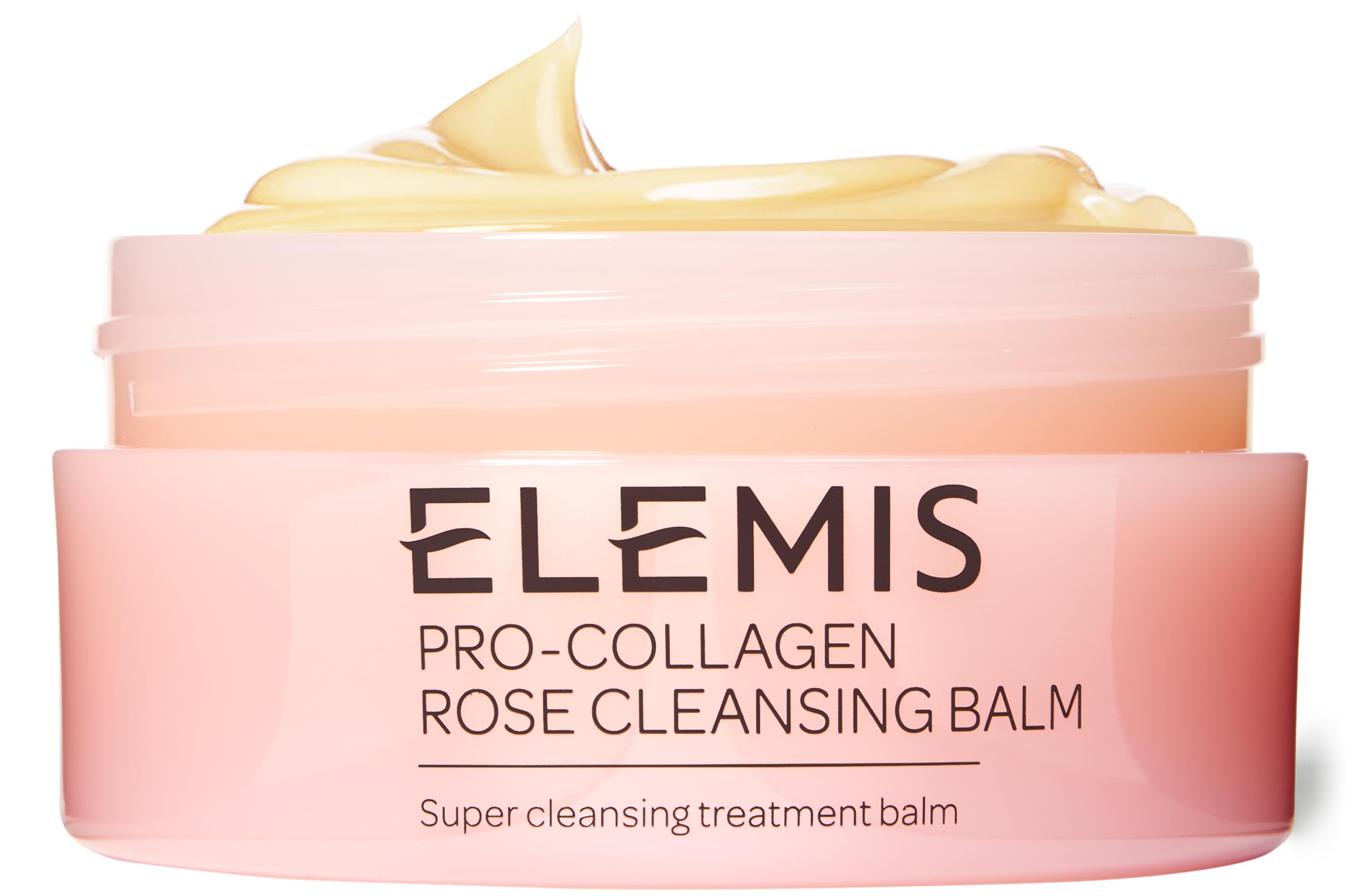 Elemis Pro-Collagen Rose Cleansing Balm jar close-up for gentle makeup removal