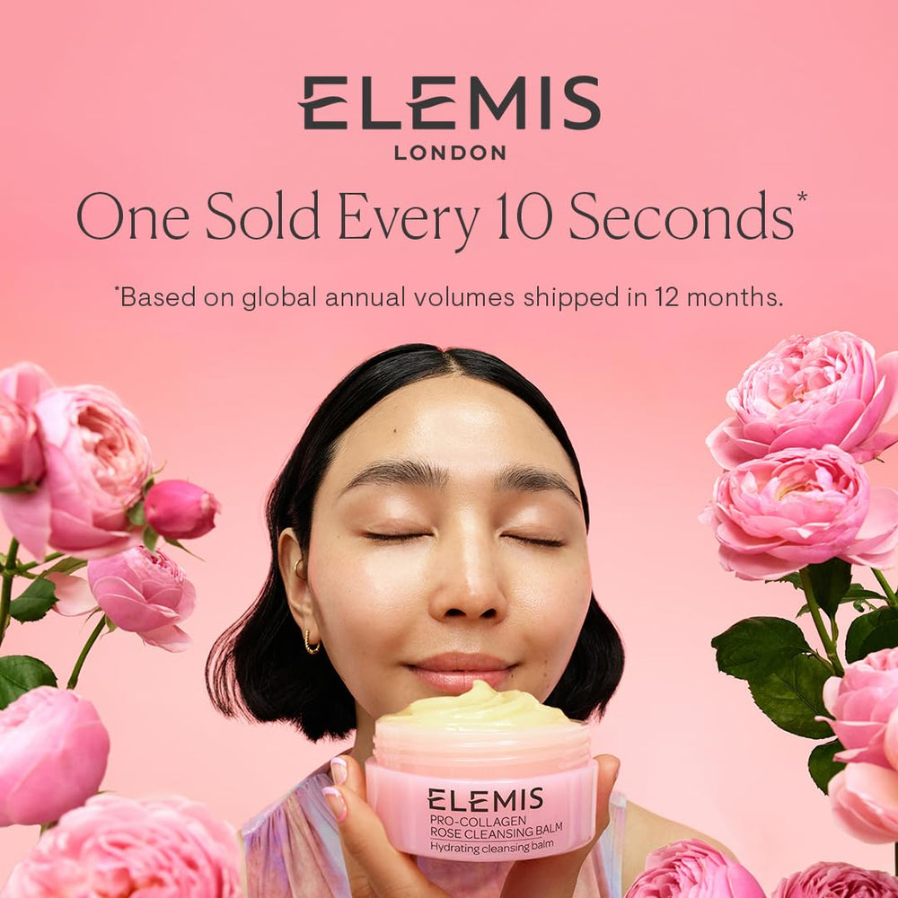 Elemis Pro-Collagen Rose Cleansing Balm water rinse demonstrates makeup removal