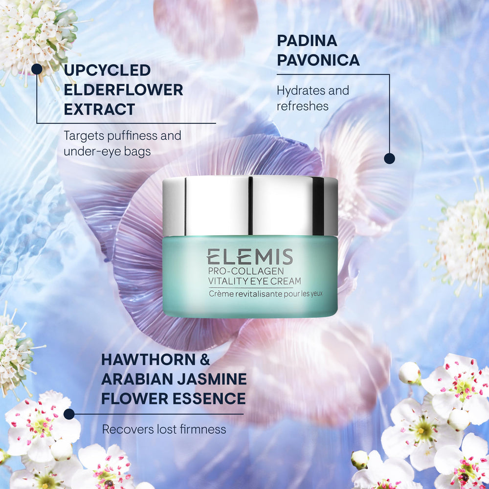ELEMIS Pro-Collagen Vitality Eye Cream on eyelids, smoothing effect