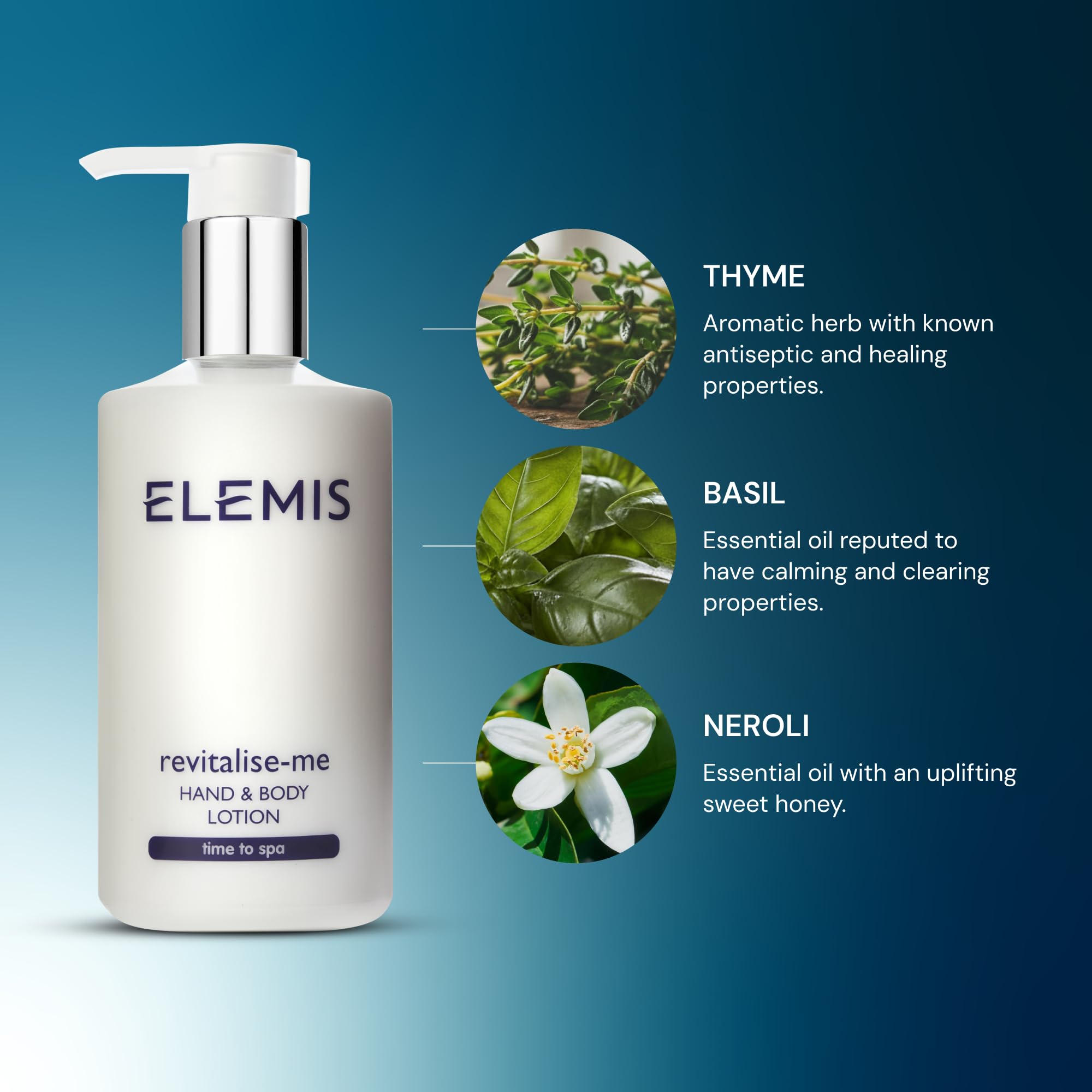 Elemis Revitalise-Me lotion label close-up highlighting Jojoba oil and Castor oil.