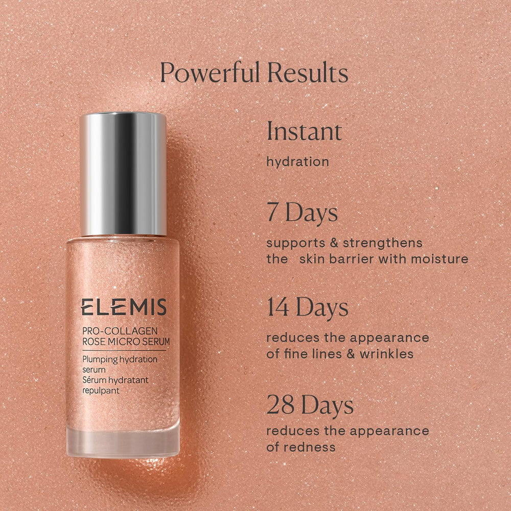 ELEMIS Rose Micro-Droplets closeup suggests soothing texture ideal for sensitive skin.