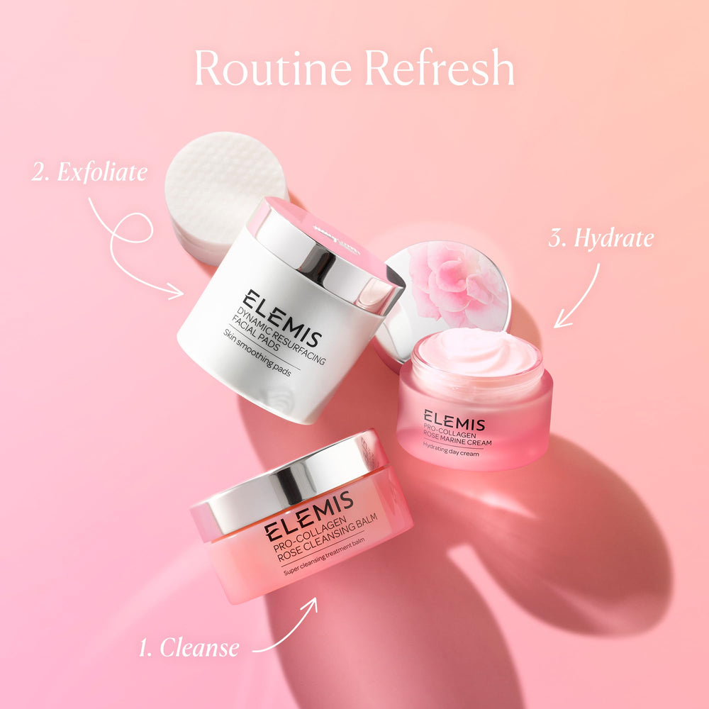 Elemis rose petal texture swatch hints at luxurious cleansing ritual