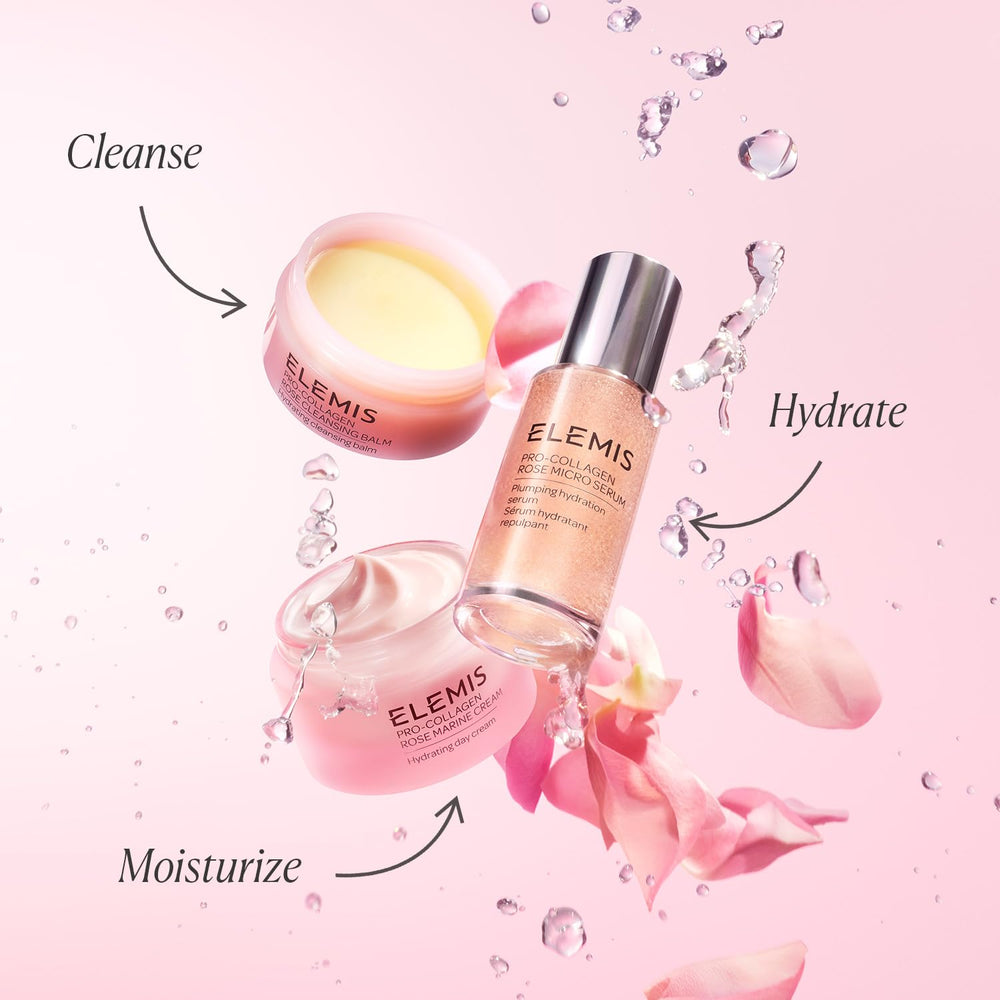ELEMIS Rose petals image evokes spa-like ritual and pampering with rose-infused care.
