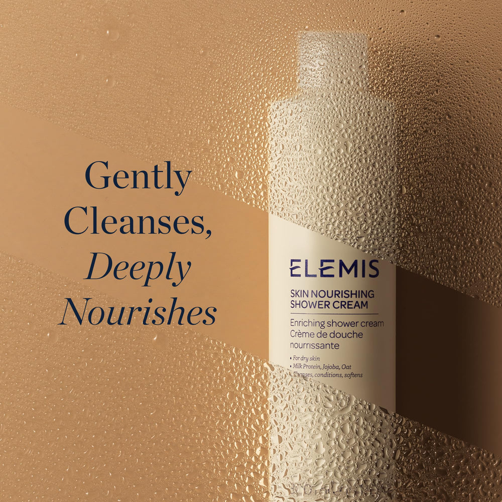 Elemis Skin Nourishing Shower Cream lather shows rich foam for daily cleansing.