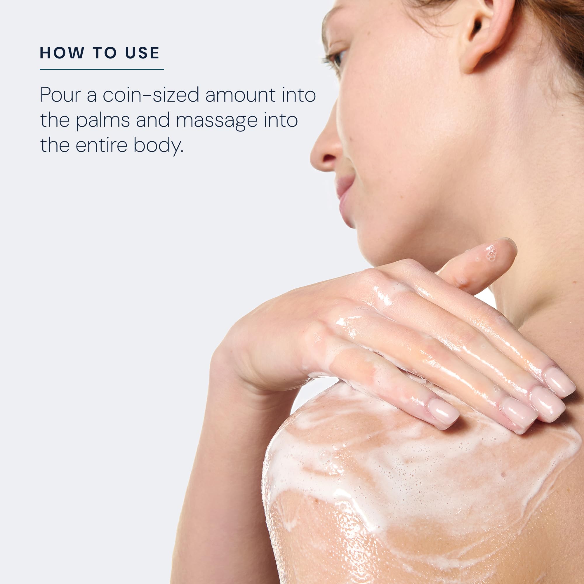 Elemis Skin Nourishing Shower Cream texture reveals silky, non-stripping formula.