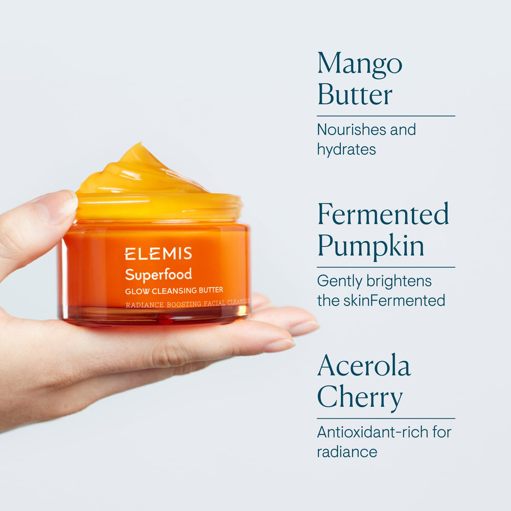 ELEMIS cleanser shown for makeup removal around the eyes.