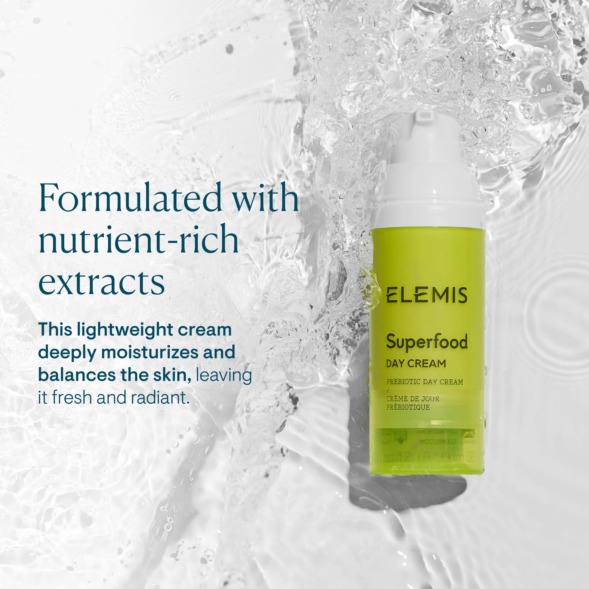 Close-up of broccoli in ELEMIS Superfood Day Cream ingredients for nourishment.